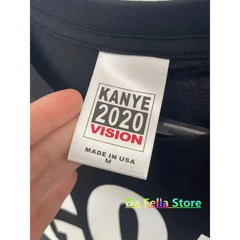 Lidt Løs Kanye West T-shirt Støtte Afstemning Tee Mænd Kvinder i Hip Hop 2020 Kanye Vision Toppe GUD REDDE AMERIKA Logo Korte Ærmer 33361