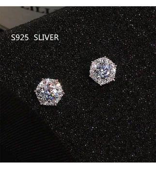 Østrigske S925 sølv kvindelige temperament mikro-indlagt diamanter allergivenlige mode super flash øreringe