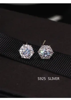Østrigske S925 sølv kvindelige temperament mikro-indlagt diamanter allergivenlige mode super flash øreringe