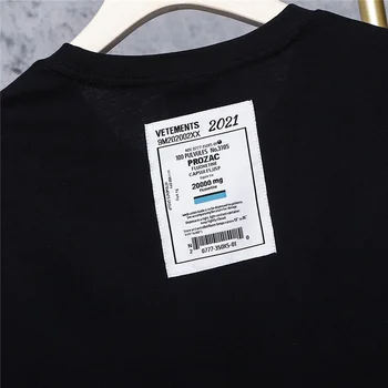 Vetements T-shirt Mænd Kvinder af Høj Kvalitet Brev Vending Vetements T-shirt Tilbage Hvide Logo Patch Toppe, t-Shirts, Korte Ærmer 33980
