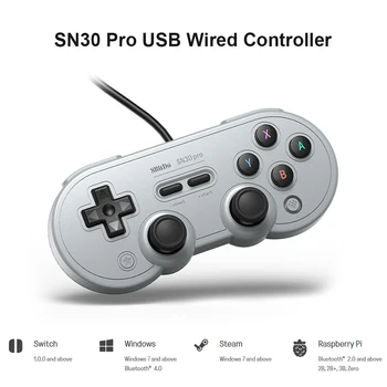 Nye Trådløse Bluetooth-kompatible Controller Remote Gaming 8Bitdo SN30 Pro USB-Kablet Gamepad Konsol Vibrationer Brast Joysticket 3410