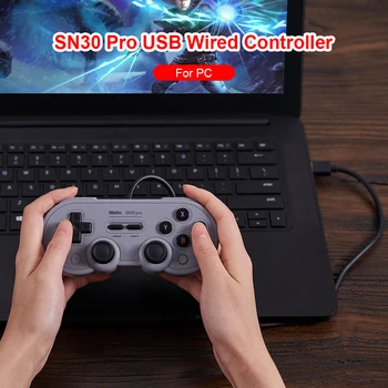 Nye Trådløse Bluetooth-kompatible Controller Remote Gaming 8Bitdo SN30 Pro USB-Kablet Gamepad Konsol Vibrationer Brast Joysticket