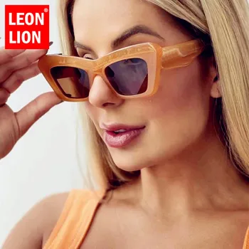 LeonLion Mærke Solbriller Mode Trends 2021 Overdimensionerede Solbriller Kvinder Store Billede Luksuriøse Designer-Orange Briller Pladsen Nuancer 34236