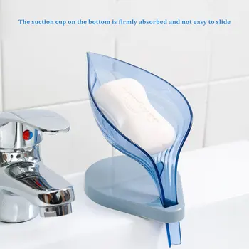 Bladform Soap Box Badeværelse sæbe holder Skålen Opbevaring Plade Skuffe Badeværelse Sæbe Holder Tilfælde Bad Leverancer badeværelse gadgets