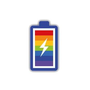 Aliauto Personlighed Bil Mærkat Lgbt-Gay Pride Rainbow Batteri PVC Vandtæt Solcreme Anti-UV Dække Bunden Decal,7cm*13cm 34522