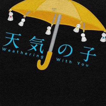 Klassisk Vejrlig Med Dig Regn Dukke Paraply T-Shirt til Mænd kortærmede Tenki Ingen Ko Trykt Tshirt Ren Bomuld Tee Toppe 35137