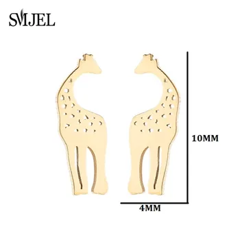 Mode Søde Giraf Øreringe til Kvinder i Rustfrit Stål Simple Dyr Stud Øreringe Små Sorte Smykker Earings Børn brincos