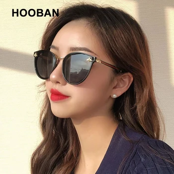 HOOBAN 2021 Luksus Cat Eye Solbriller Kvinder Mænd Brand Designer Bee Dame solbriller Mode Nuancer Briller UV400 3681