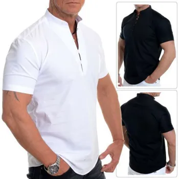 IceLion Sommer T-Shirts til Mænd Revers Hals kortærmet Fast Mænd T-shirt, Slim Fit Komfortable Mænd Kort Ærme Casual T-Shirts 2021 37162