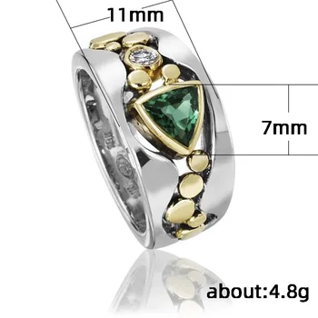 Engros Etnisk Stil Kreative Hule Mønster Indlagt Grønne Zircon Ring, Mode Personlighed Gave， Kvinde Charme Smykker 37743