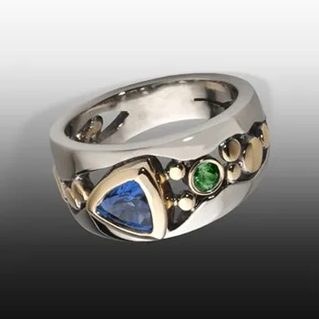 Engros Etnisk Stil Kreative Hule Mønster Indlagt Grønne Zircon Ring, Mode Personlighed Gave， Kvinde Charme Smykker