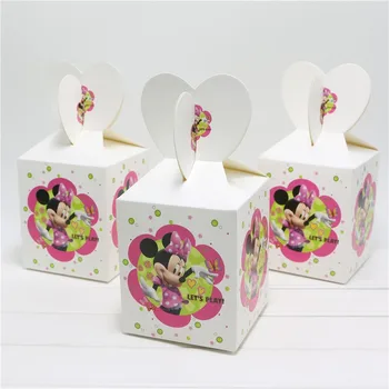 Fødselsdag Minnie Mouse Dekoration Sæt Kids Fødselsdag Part Forsyninger Papir Kop Plade Servietter Banner/Flag Hat Halm Candy Box