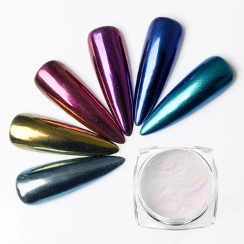 1g Spejl Glitter Nail Chrome Pigment Shell Blændende DIY Salon Micro Holografiske Pulver Laser Nail Art Dekorationer Manicure