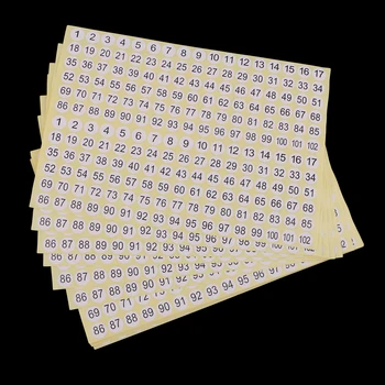15 Ark Runde Sticky 1 til 102 Numre Klistermærker, Selvklæbende Små Tøjet Nummererede Etiketter, Hjem & Kontor Brug