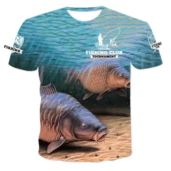 Nye Sommer 3D printet Fisk Mønster Mænd Og Kvinder Casual T-Shirt Mode Trend Cool Unge Mænds kortærmet Oversized T-Shirt 38083
