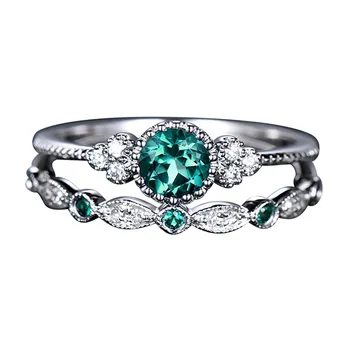 Kvinders Mode Diamant Ringe kvindelige Par luksus sølv krystal smykker sæt 1 Par Ringe Størrelse 5-10 кольца парные bijoux femme