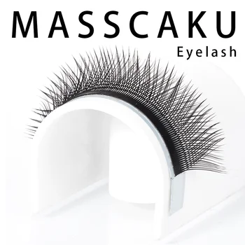 MASSCAKU 12 linjer Mat Enkelte Øjenvipper Udvidelse Faux Mink Premium-Y-formede, Bløde Vipper Bakker 8-14mm C/D Curl