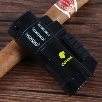 COHIBA Lettere Butan Jet Fakkel Lettere Gas Cigar Punch Lomme Cigar Lightere Udendørs Metal Ryger Cigar Tilbehør 39068