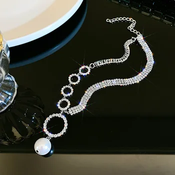 Moderne og simpelt temperament runde perle halskæde kvindelige personlighed nøglebenet kæde 3940