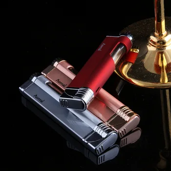 Oppustelige Kreative Vindtæt Metal Lang Strimmel Elektronisk Lighter Turbo Gas Lightere Bærbare Ryger Gadgets For Mænd