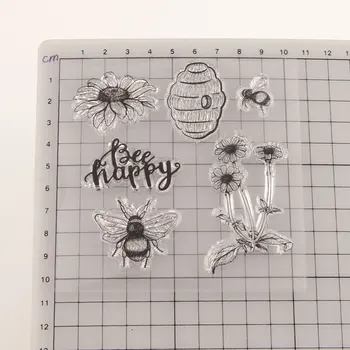 Bee Glad Blomst Gennemsigtig Klar Silikone Stempel/Tætning for DIY-Scrapbooking/foto Album Fødselsdag Dekorative Tydeligt Stempel,