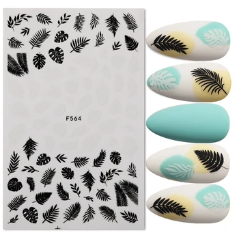 Forår Tema 3D Negle Stickers Blomst, Blade Tropiske Planter Billede Overføre Selvklæbende Mærkat Decals Sommeren Nail Art Dekorationer