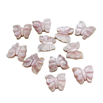 2stk Naturlige Shell Hvid Butterfly Pink Shell Sommerfugl-formet Perler til gør det selv-Kvinder ' s Armbånd, Halskæder, Øreringe Jewelry10x12mm