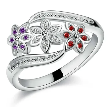 Ny Mode Ring 925 Sterling Sølv Ring-Hjerte-Til-Hjerte Crystal Zircon Queen Ring Til Kvinde Bryllup Bryllup Smykker Gave 4100