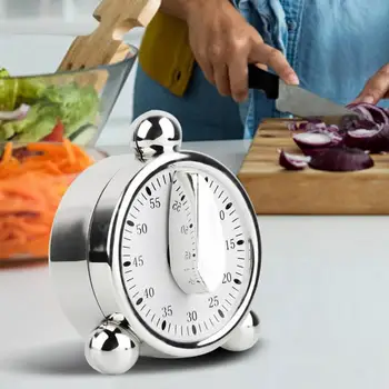 Køkken Timer Rustfrit Stål Madlavning Påmindelse 60 minutter mekanisk vækkeur bagning madlavning værktøjer nedtælling Time Management