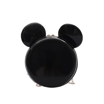 Disney Tegnefilm Lille Pose Kvindelige 2021 Nye Mode Personlighed Mickey Patent Læder Skinnende Shell Sød Lille Crossbody Taske 4305
