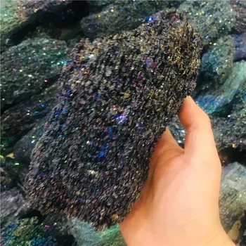 Meget store, Farverige Aura Malakit Mineral Malm Prøve Naturlig Kvarts Krystal Healing Sten Desktop Pynt Hjemmet Indretning 4310