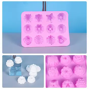 Mini Silikone Kage form isterning Bakken DIY Nonstick 12 Hulrum Chokolade Fondant Mould 3D Wienerbrød Jelly Bagning Dekoration Værktøjer 432