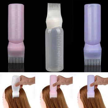 120 ml Hair Dye Flaske Applikator Med Uddannet Børste Root Kam Applikator Flaske Kam Salon Hair Farvelægning -1 stk Hvid