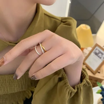Koreanske Mode, Multi-lag Krydse Finger Ring For Kvinder koreanske INS Kvindelige Geometriske Linje Ring Party Smykker Gave 43349