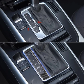 Bil Center Konsol Gear Shift Panel Dekoration, Klistermærke, Trim For Audi-A4-B8 A5 2009-2016 LHD RHD Carbon Fiber Tilbehør