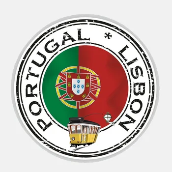 Aliauto Motorcykler, Bil Tilbehør Personlighed Portugal Lissabon Runde Bil Mærkat Vandtæt Reflekterende Decal,13cm*13cm
