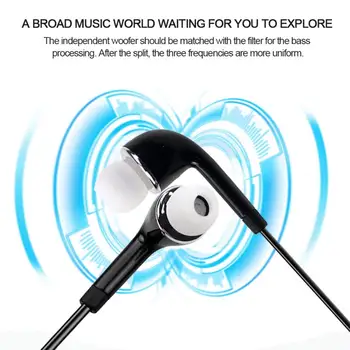 Ny Sport Hovedtelefon Kabel Super Bass 3,5 mm Hovedtelefon Hovedtelefoner Med Indbygget Mikrofon Bas & Diskant Til Samsung S4 Headset 100dB 4412