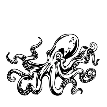 Octopus Mønster Kreative Bil Vindue Dekoration, Klistermærke Mode Personlighed PVC Vandtæt Decal Sort/Hvid/Rød/Laser/Sølv