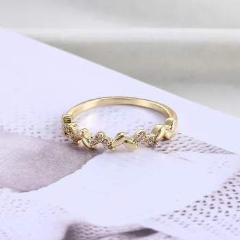 Hvede Øre Blad Damer Ring Gyldne Metal Index Finger Ring Koreansk Mode Smykker Tilbehør Bryllupsdag Gave Nye Trendy 4452