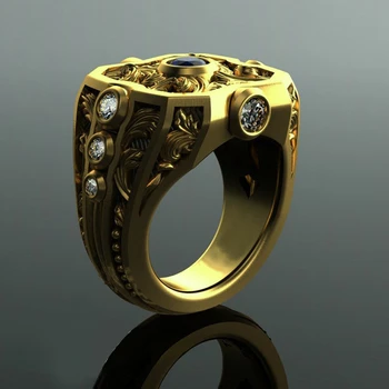 Bryllup Engagement Ring Naturlige Hvidt Smykker Klassisk Design Blå Perle Mænds Ring