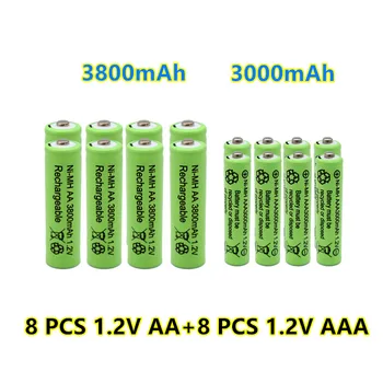 2021 Nye 1,2 V AA 3800mAh Genopladelige NI-MH-Batterier+1,2 V AAA 3000 mAh Rechageable batteri NI-MH batteri 4511