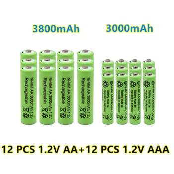 2021 Nye 1,2 V AA 3800mAh Genopladelige NI-MH-Batterier+1,2 V AAA 3000 mAh Rechageable batteri NI-MH batteri