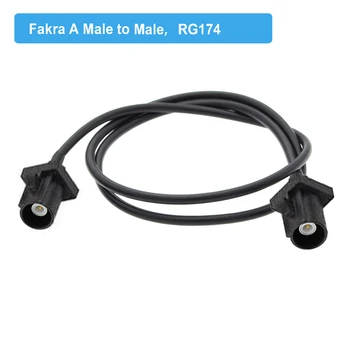 1STK Sort Fakra En Kode RAL 9005 Mandlige og Kvindelige Kabel-Adapter Analog Radio GPS-Antenne forlængerkabel RF Koaksial RG174 Pigtail