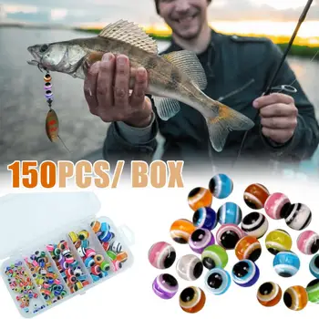 150PCS Boxed 4-12mm Blandet Farve Fiskeøje Perle Anti-kollision Bønner Fiskeri Perler Bulk Kit Perler for Fiskeri Rigge