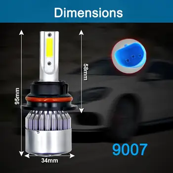 1PC LED Tåge Lys Bil med Høj Effekt, Forlygte, H1 H8 H11 H16 9005 Hb3 Hb4 9012 H13 9007 For Universel bil-Bil Pære Linse Turbo Lamper