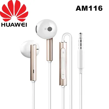 Original Huawei AM116 Øretelefon Med Mikrofon /Lydstyrke /Støj Annullering Vplumeregeling Højttaler Metal headset til P8 9 10
