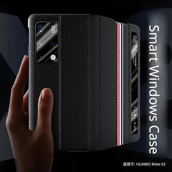 Ægte Læder Flip Folde Sagen For Huawei Mate X2 5G Sagen For Huawei MateX2 Telefonen Sag 46690