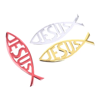 Bil Styling Jesus Fisk Symbol Logo Bil Logo Badge Christian Mærkat Mærkat 4713