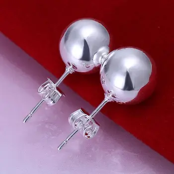 Engros i Høj Kvalitet Smykker i sølv, forgyldt 10mm Perle Øreringe til Kvinder bedste gave SMTE074 47275