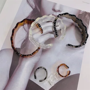 2021 Nye Bølge Form Harpiks Ring for Kvinder Vintage Gennemsigtig Geometri Ring Kvindelige Pige Mode Afslappet Hånd Smykker Finger Ring